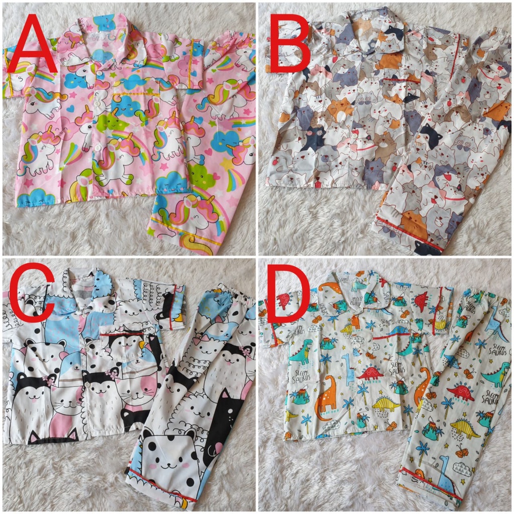 PIYAMA ANAK BAJU TIDUR ANAK MURAH SIZE 8 10 DAN 12 ESTIMASI UMUR 6-10 TAHUN