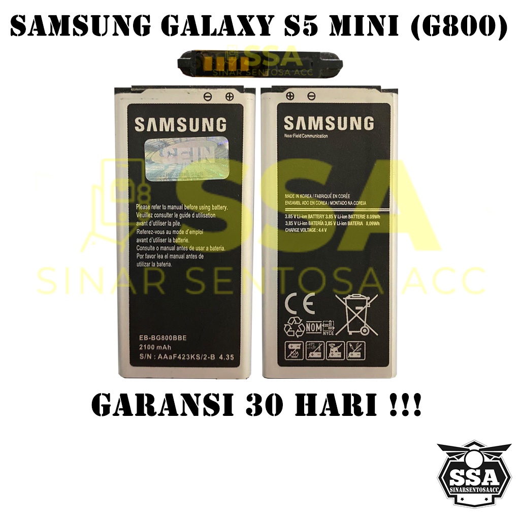 Baterai Original OEM Samsung Galaxy S5 Mini G800 EB-BG800BBE S5Mini EBBG800BBE BG800BBE HP Ori Battery Batrai Batre Batu Batere GARANSI AWET MURAH