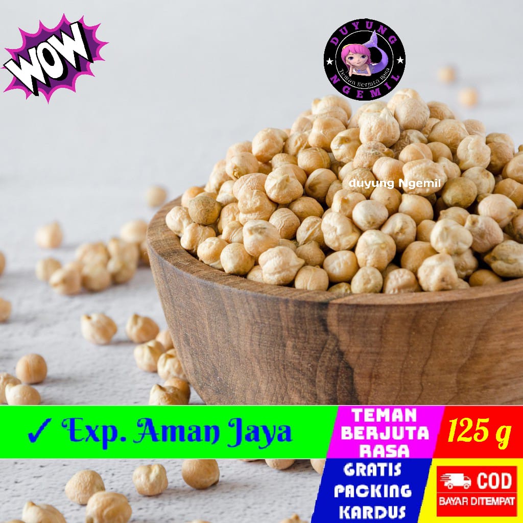 

Kacang Arab 125g ORIGINAL Empuk Dan Renyah - Duyung Ngemil - makanan ringan jajanan jadul camilan termurah jajanan murah cemilan sehat snack kiloan