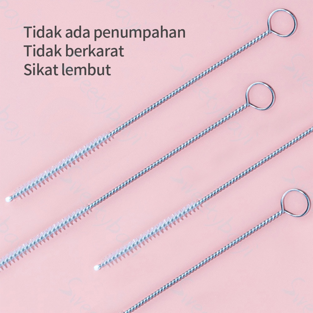 Kyopta sikat sedotan botol minum anak bayi 1pcs straws brush sdotan susu pembersih