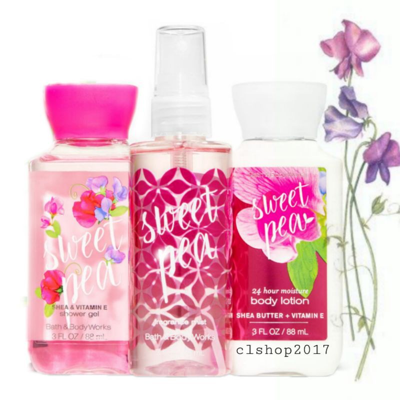 BATH &amp; BODY WORKS BBW SWEET PEA SERIES MIST LOTION SHOWER GEL BODY CREAM HAND CREAM SHOWER GEL BODY CREAM LOTION MIST WASH WALLFLOWER ROOMSPRAY SCENTPORTABLE GENTLE GEL DEEP CLEANSING GENTLE FOAMING CREAMY LUXE