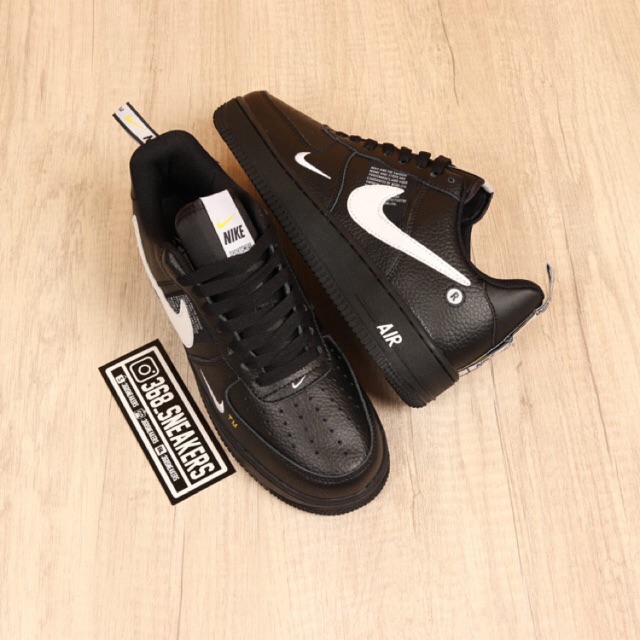 Sepatu N*ke Air Force 1 07 Lv8 Black || White Black