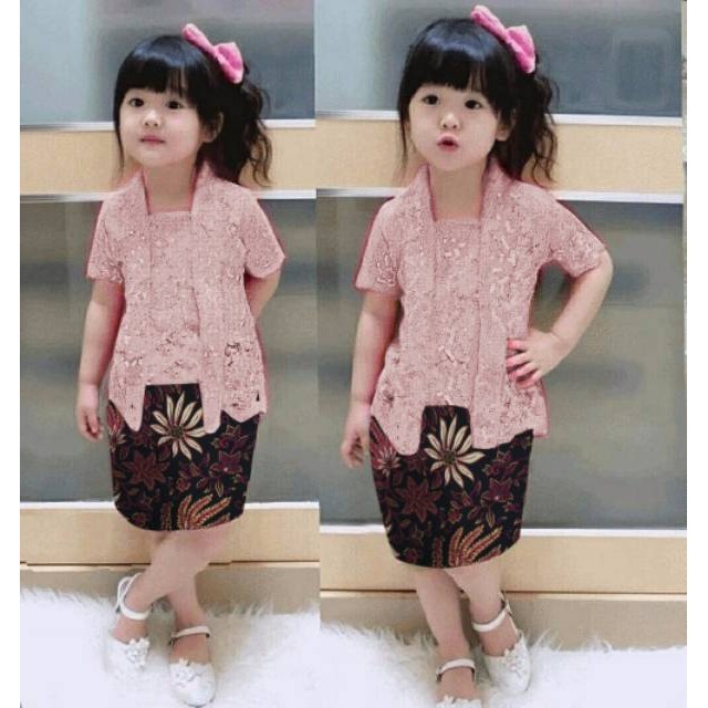 setelan kebaya anak cici brukat batik size M L XL XXL