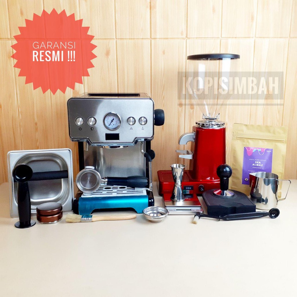 Paket Lengkap Mesin Espreso Gustino GS-675 & Grinder Kopi N500 Espresso Coffee Maker BERGARANSI