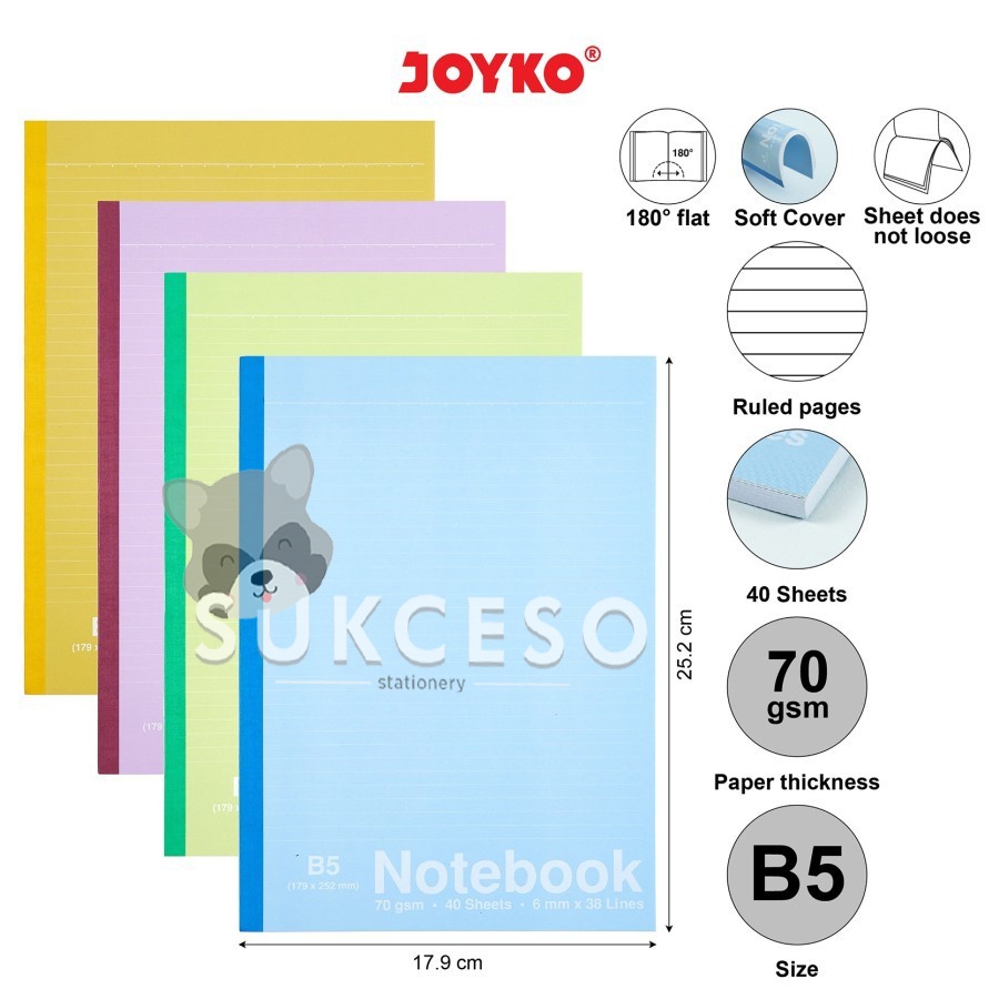 

Joyko Buku Notebook NB-705 B5 40 Lembar Ruled / Buku Tulis Catatan Bergaris Lucu Unik Murah