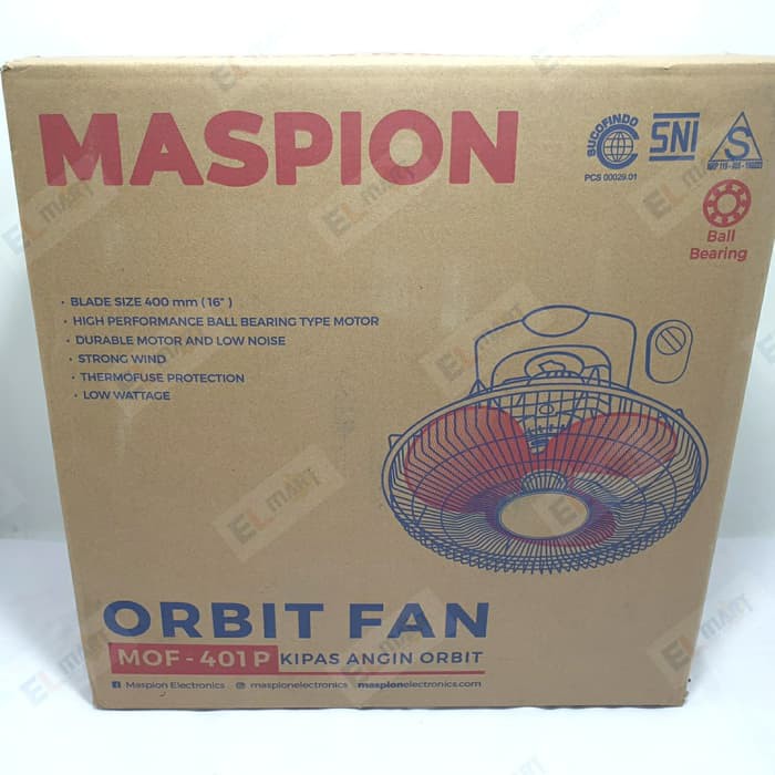 Orbit Fan 16 Inch Maspion MOF-401P / 401 P / kipas angin auto fan 16inch MOF401P Kipas Angin Plafon Putar