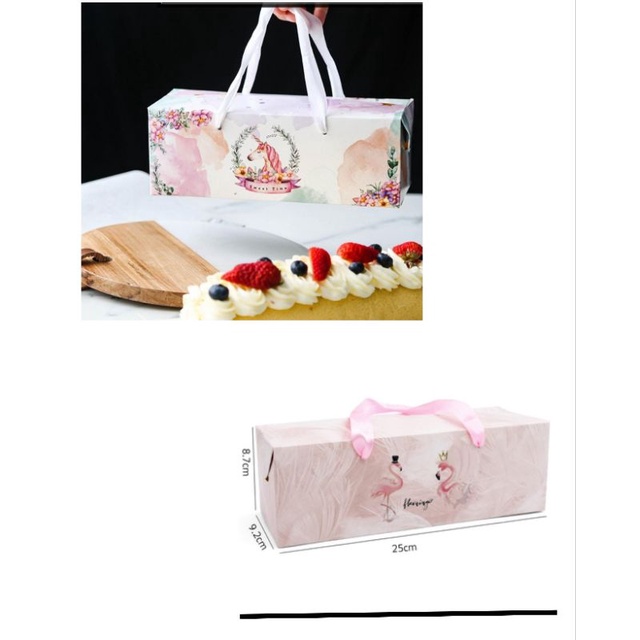 KOTAK TENTENG BOLU GULUNG BOX CAKE SOUVENIR NASTAR HADIAH UNICORN MEWAH