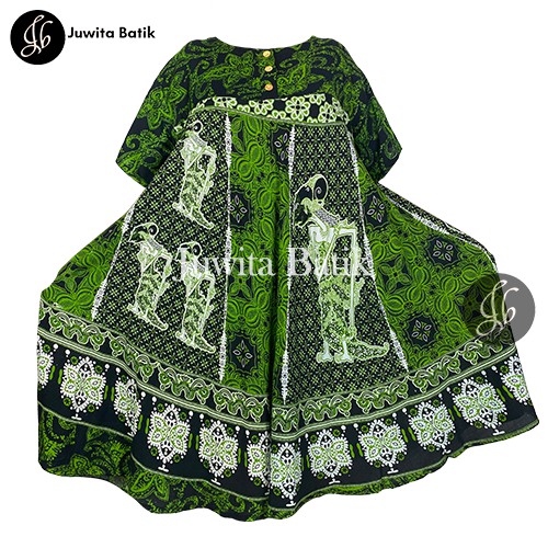 Juwita Batik - Daster Payung Jumbo LD 130 3XL Wayang Klok Pola - Kancing Dada Busui Bumil