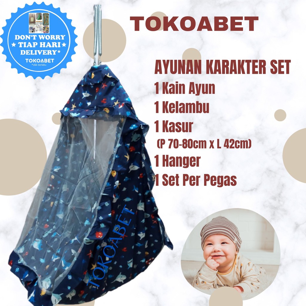 SET Ayunan kain karakter manual per perlengkapan tidur bayi NEW VARIAN