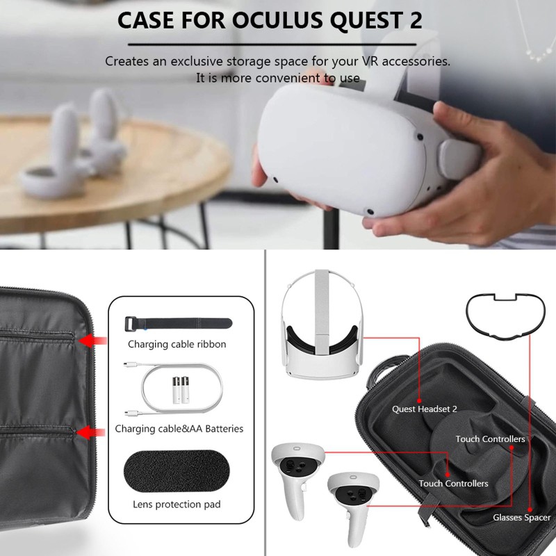 Cre Hard Case Pelindung Untuk Oculus Quest 2 Vr Glass