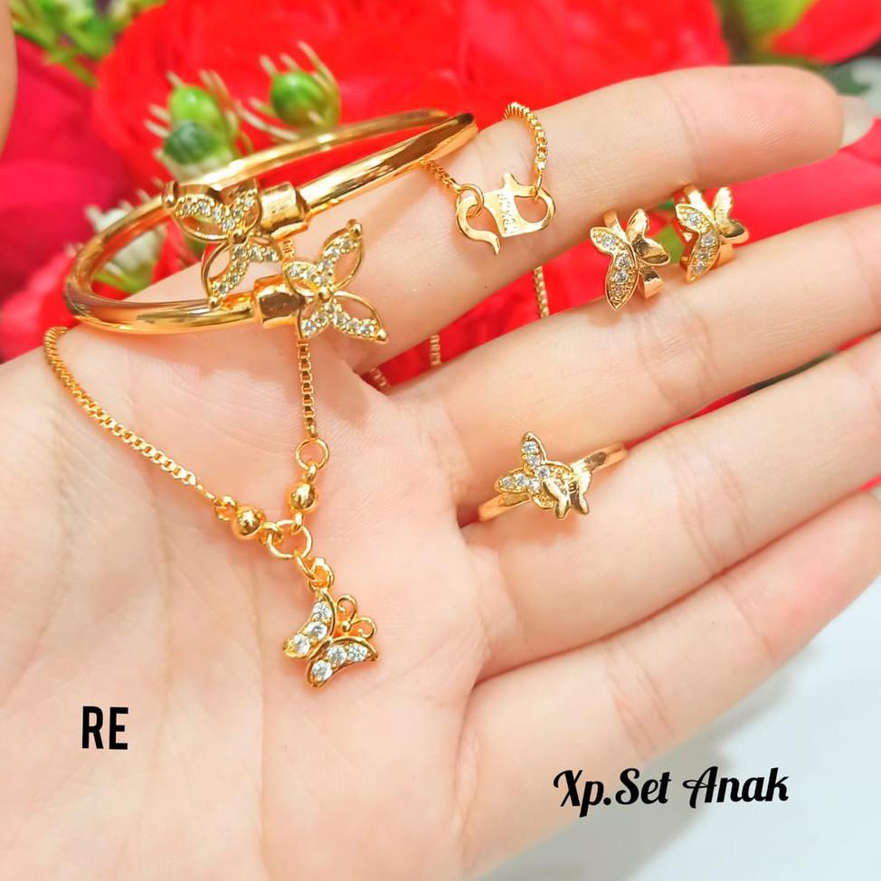 M61O Set TITANIUM perhiasan Anak kupu-kupu permata zircon  tidak karat  RWC