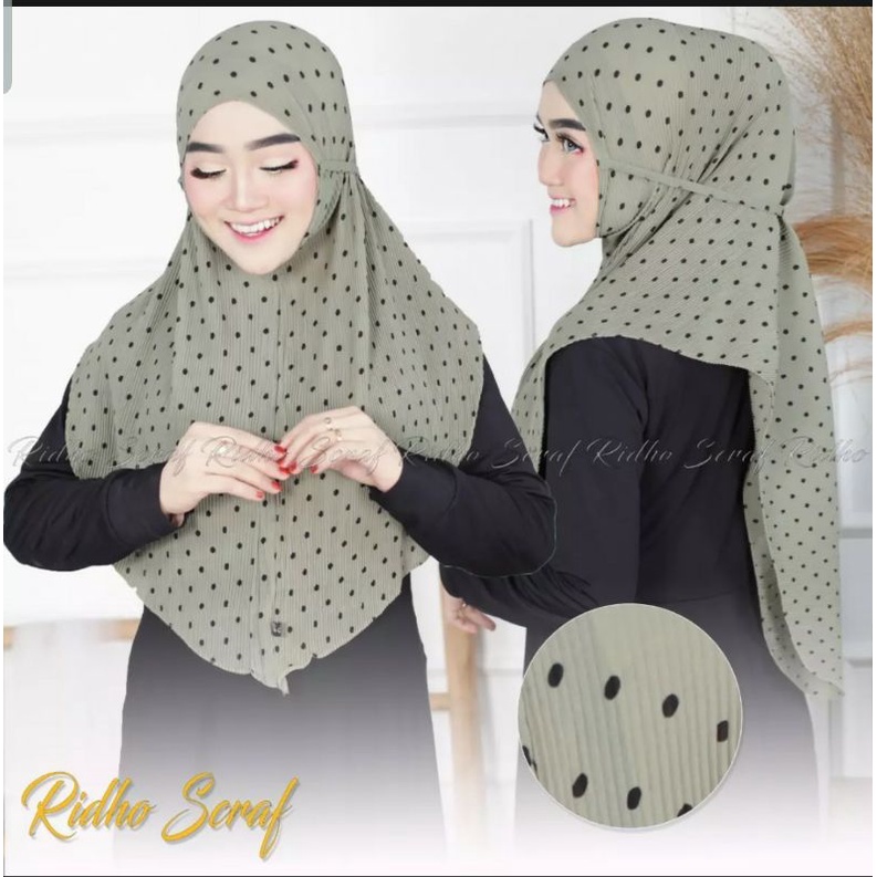 COD.bergo Instan Polka plisket.kerudung plisket Polka.jilbab bergo