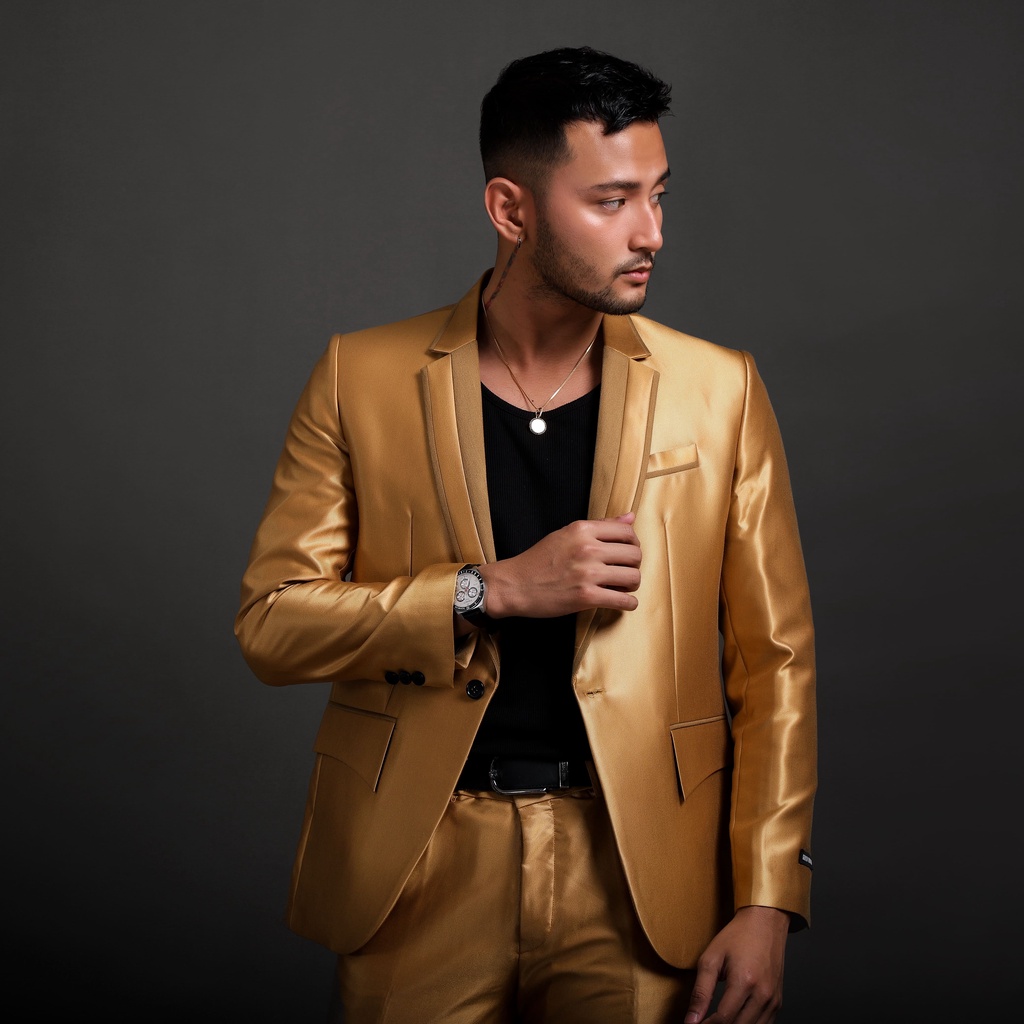 Setelan Jas Celana Pria - HOTMA SERIES - GOLD - Goldy Outfit