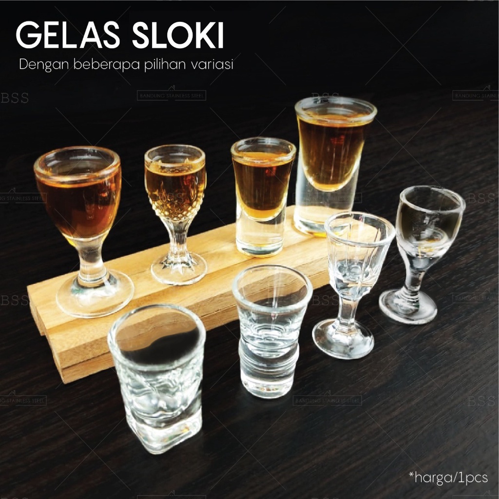 Gelas Sloki Kaca Kecil One Shot Glass Minum Vodka Soju Cantik Lucu