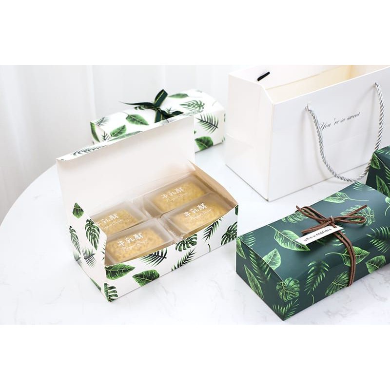 BOX COOKIES HIJAU DAUN LEBARAN / BOX KUE NASTAR TAIWAN TART MINI HIJAU