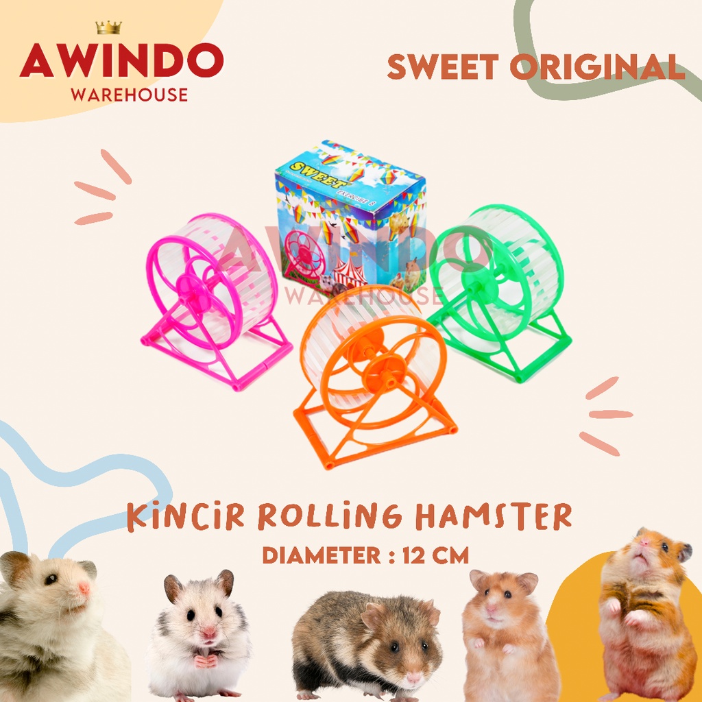 KINCIR ROLLING HAMSTER X8 - Mainan Olahraga Jogging Wheel Lari Bola Roda Putar Hamster Sweet