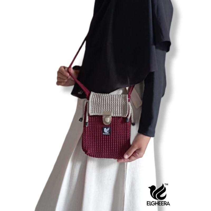 [HUSNA COLLECTION] Tas Selempang Rajut Sling Bag