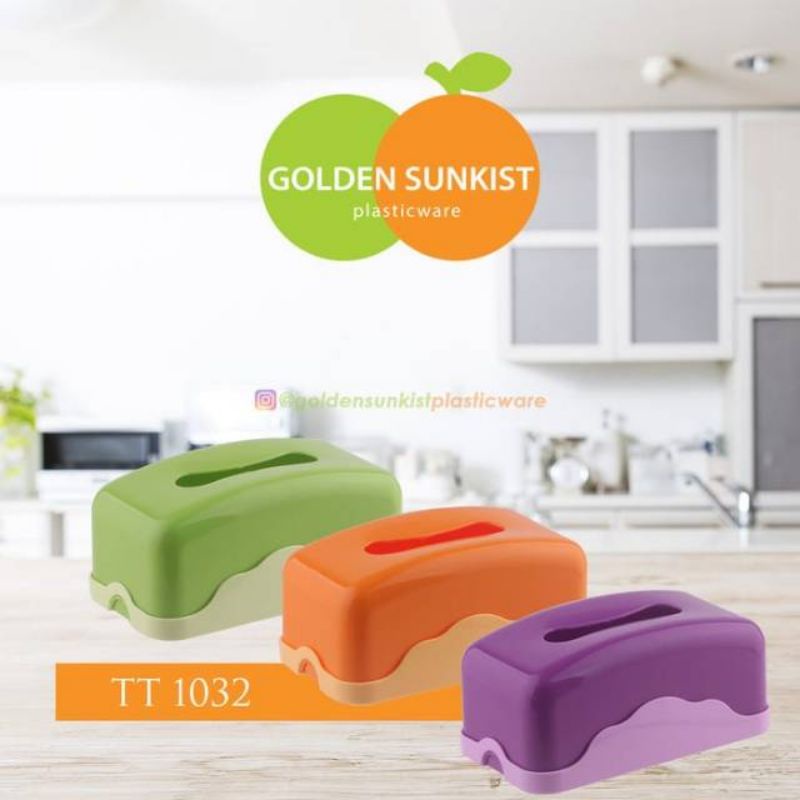 Tempat Tisu Plastik Golden Lemon TT - 1032 / Tempat Tissue / Tempat Tisu Kotak / Tempat Tissue