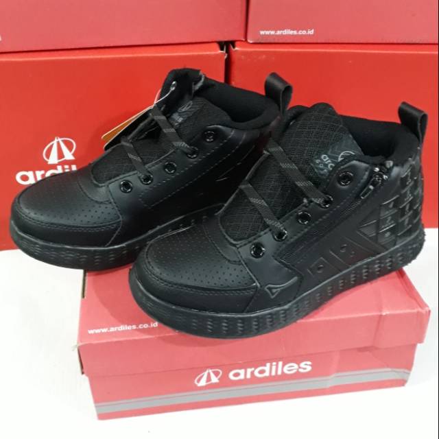 Sepatu sekolah anak hitam polos ARDILES original model tinggi