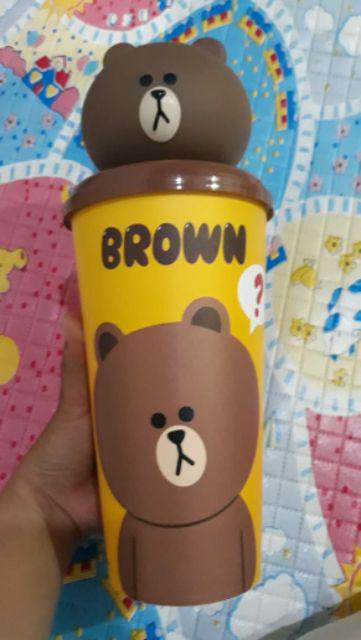 Ready Stok - Tumbler Line - Tumblr Line Cinemax  - Paket Sedotan  - Tumbler Line Cony Brown