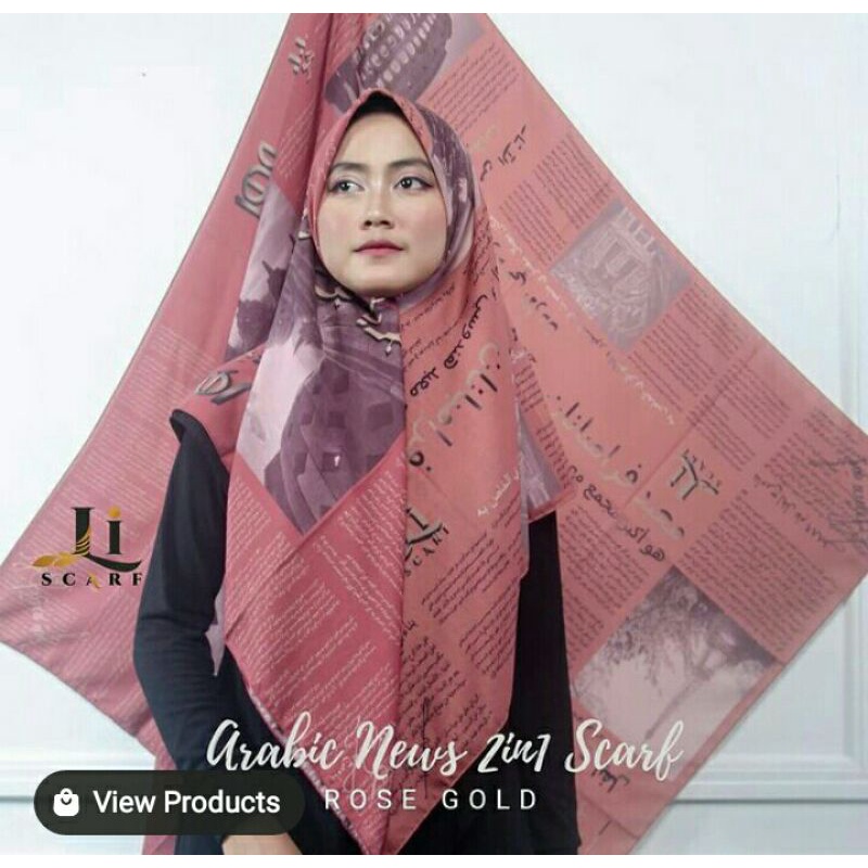 Jilbab Li Scarf Arabic Original by Neng Irun Rose Gold