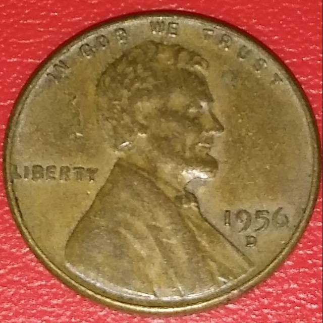 1956 D Koin one cent lincoln Amerika