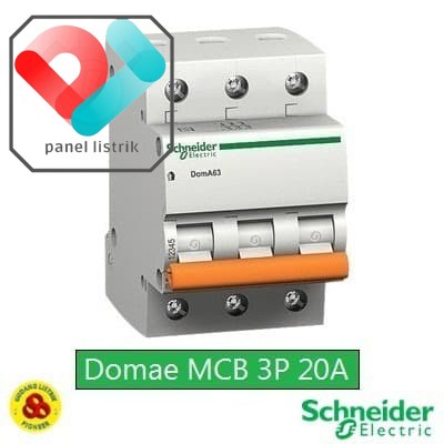 MCB 3P 20A DOMAE SCHNEIDER DOM11350SNI MCB 3 PHASE 20 AMPERE Mini Circuit Breaker Listrik Standar SN