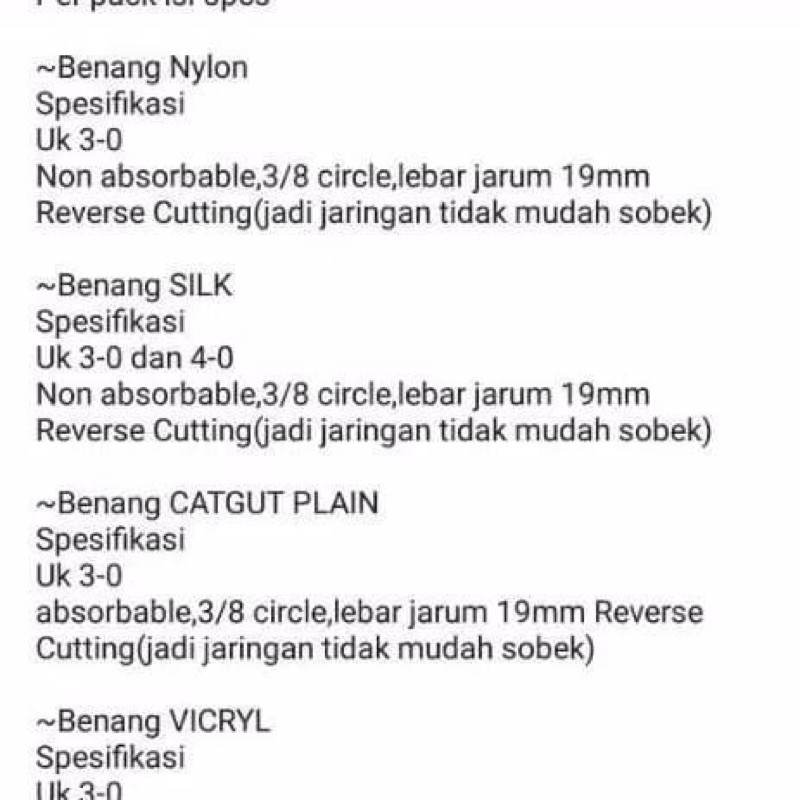 Dental suture non absorbable Jarum hecting jarum jahit benang jahit silk nilon gusi gigi dental suture needle silk nylon 3-0 4-0 catgut