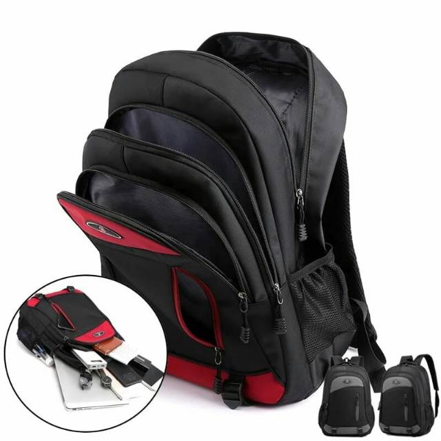 Ransel Mode Ransel Sekolah Oxford Klasik untuk Pria Wanita Remaja Ransel Laptop Kapasitas Besar Perjalanan Pengisi Daya Mochilas