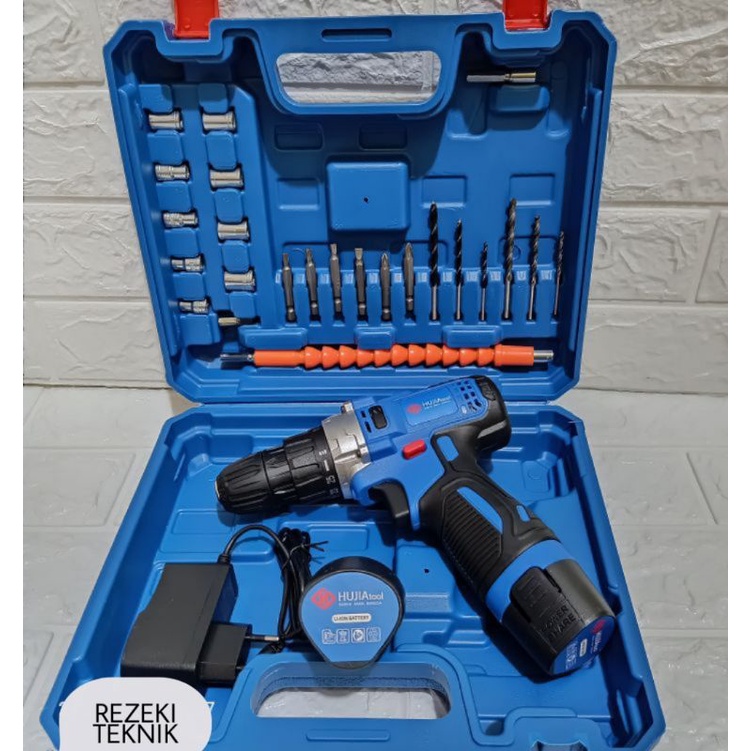Mesin bor Hujia tool 12 volt 10mm - bor hujia cordless