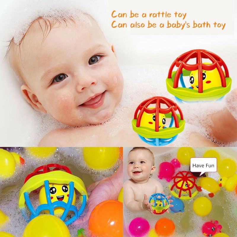 ~ PIYOSHI08 ~ Mainan Bayi Bola Kerincingan Bahan Karet Lembut / Teether Rattle Ball / Baby Toy MA37