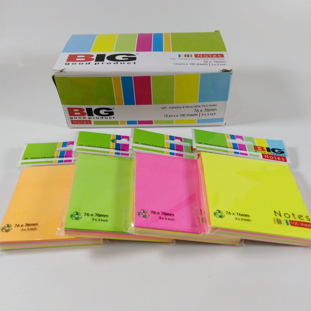 STICKY NOTE BIG 76X76 TUMPUK / PEMBATAS / PENANDA KERTAS / INDEX  (PCS)-1