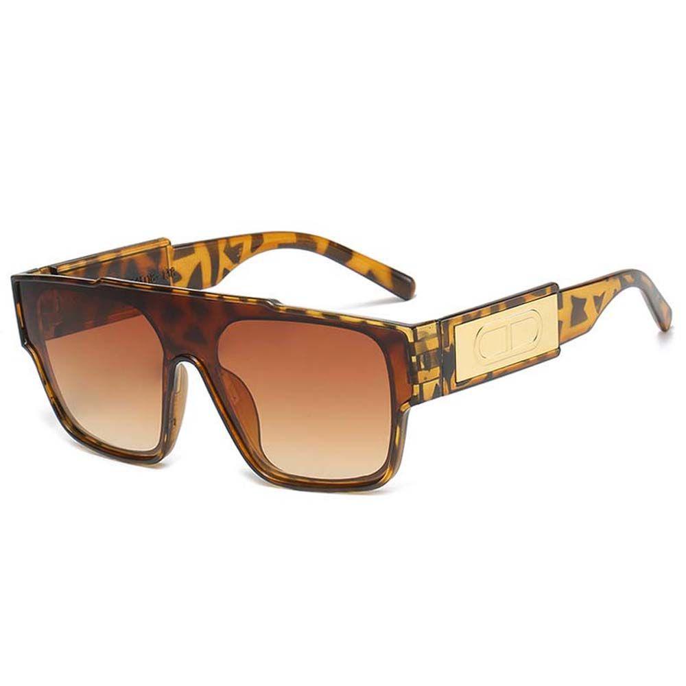 Mxbeauty Kacamata Wanita Vintage Motif Leopard Anti-Reflective Pelindung Mata Musim Panas Kacamata Pria Sunglasses