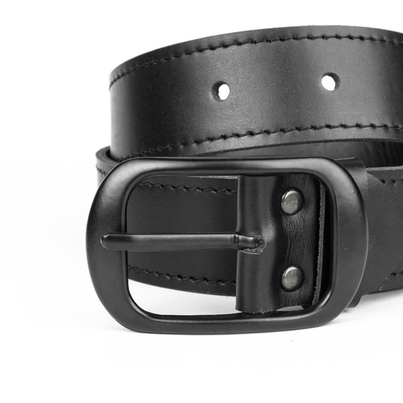 SABUK KULIT IKAT PINGGANG PRIA KULIT 4CM WARNA HITAM