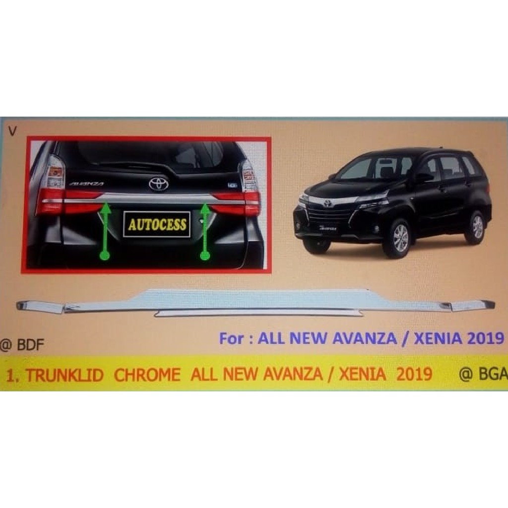 TRA19&GAE19PAKET trunklid avanza veloz 2019 komplit PAKET TRUNKLID REFLEKTOR GRAND AVANZA VELOZ 2019
