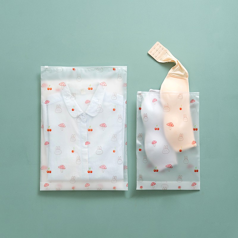 Tas Organizer Pakaian Dalam Transparan Anti Air Motif Flamingo untuk Travel