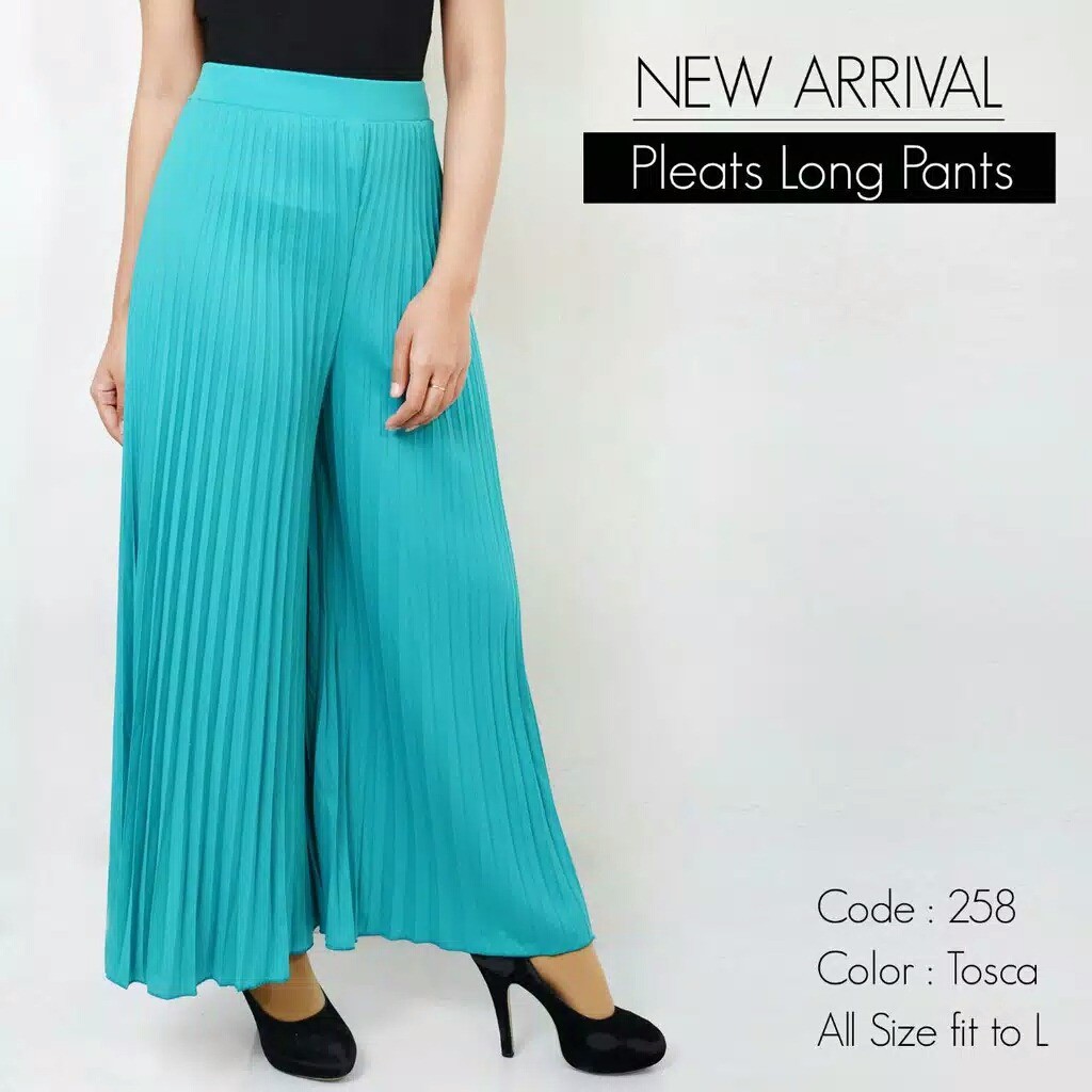celana kulot plisket / celana plisket / celana wanita / celana pleated skirt / celana lilac / celana