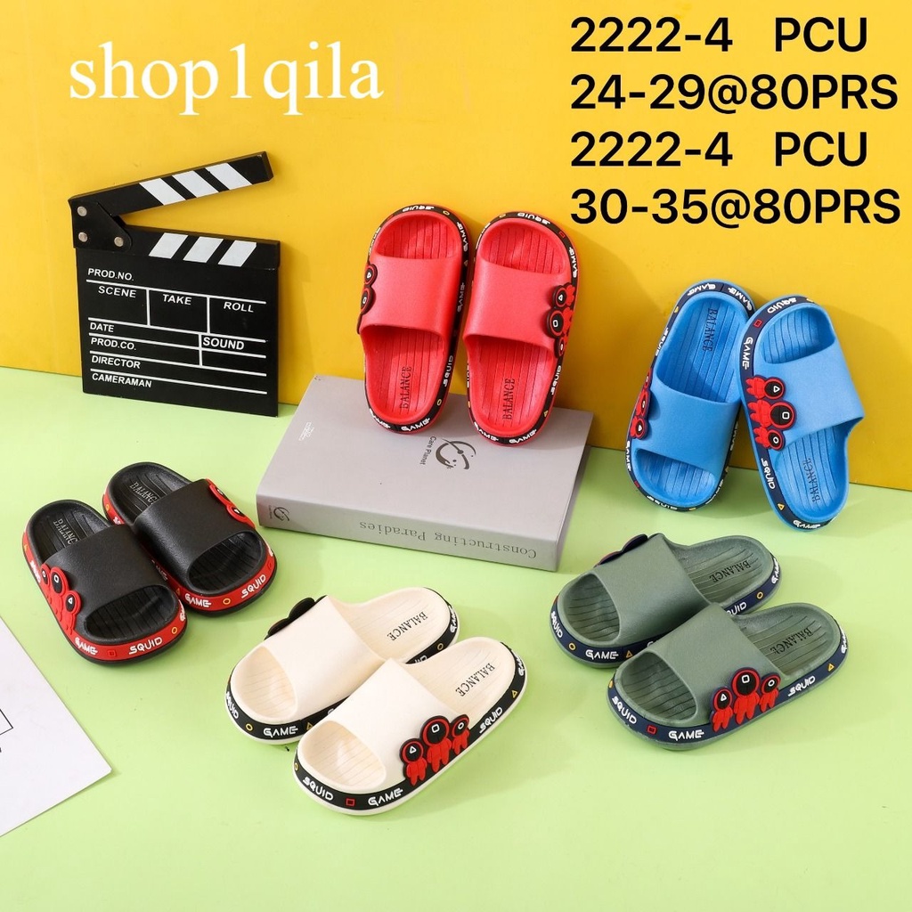 Sandal Jelly Import Anak Laki Laki Terlarissss BALANCE 2222-4 (24-35) Selop Bahan Karet EVA Karakter Squid Game ermpuk