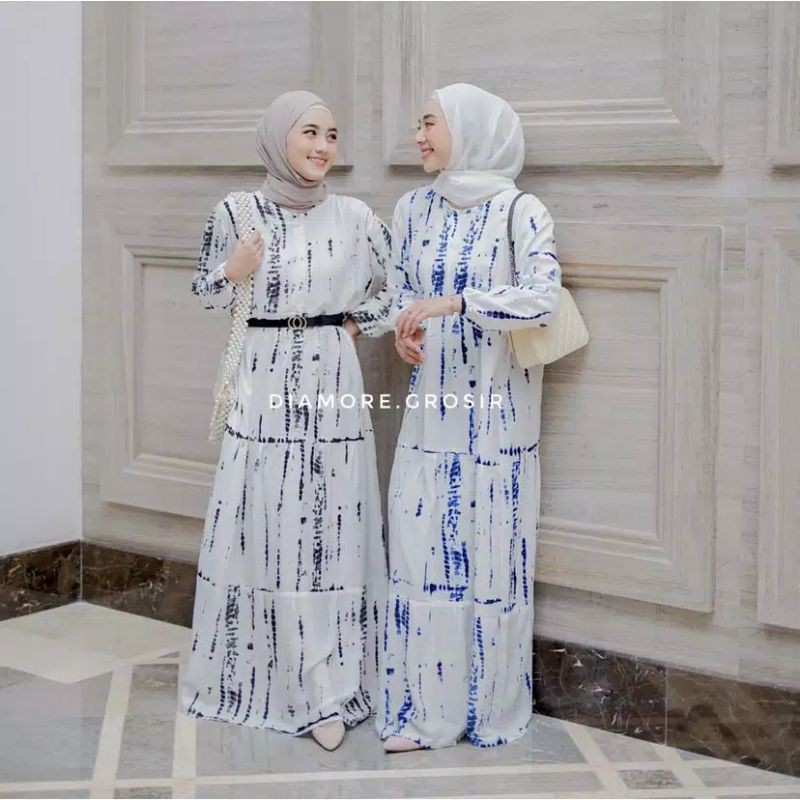 Gamis Rayon Gamis Tie Dye Gamis Kekinian Set Long Tunik Gamis Serut Busui
