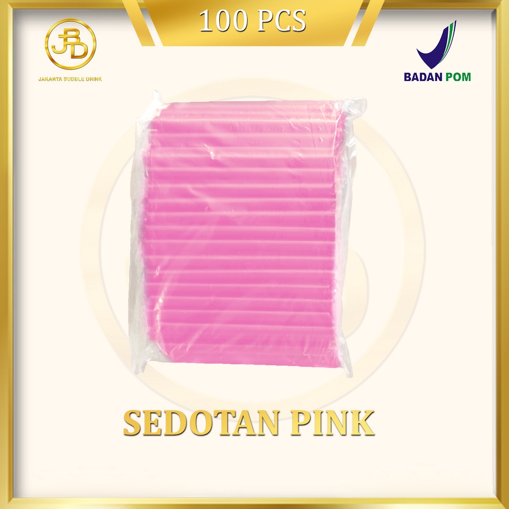 Sedotan Bubble Warna Pink - Straw Full Color