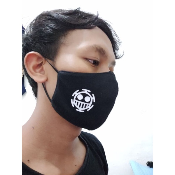 Masker Anime ONE PIECE LOGO Kain 3 ply / Scuba Anak Dewasa / Earloop