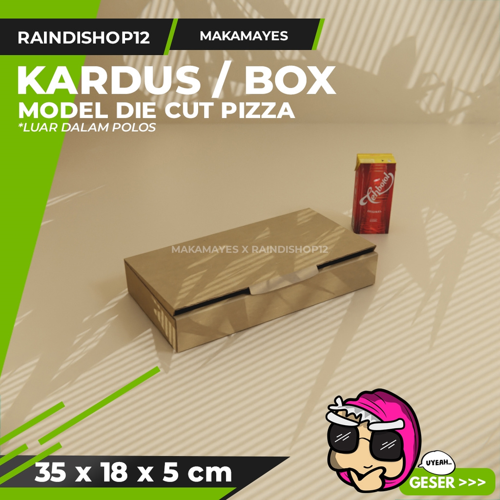 

(MIN 50 PCS) BOX 35 X 18 X 5 CM KARDUS DIE CUT PIZZA KEMASAN PACKAGING KADO