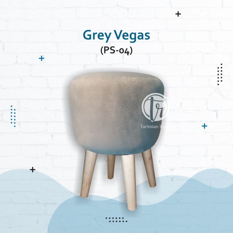 READY STOCK KURSI PUFF STOOL SOFA BULAT ABU-ABU POLOS (PS-04)