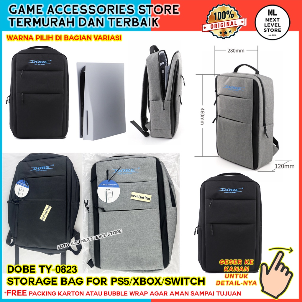 DOBE PS5 XBOX Storage Bag Case Travel Backpack TY0823 Tas PS 5 - Original DOBE TY-0823