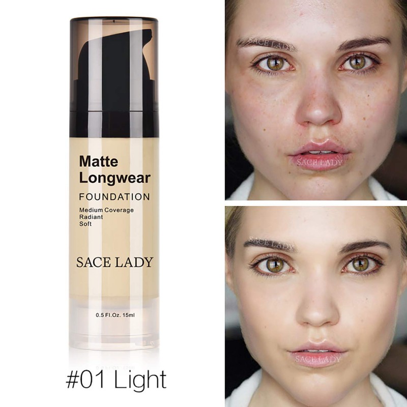 COD SACE LADY Moisturizing Brightening Liquid Foundation Waterproof Durable 15ml Natural Ingredient