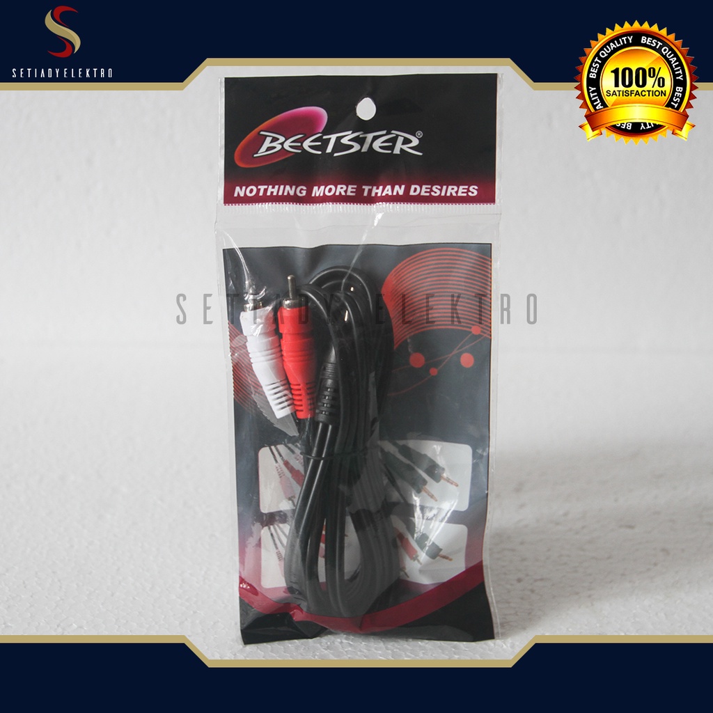 Kabel audio 2 in 1 3.5mm stereo to rca 2 audio 1.5 meter BEESTER