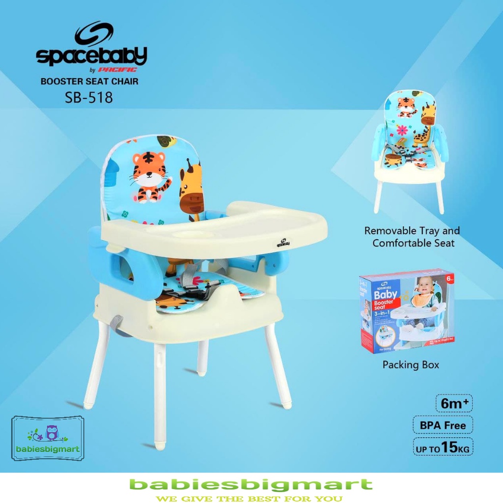 BOOSTER KURSI MAKAN BAYI SPACEBABY SB 518 BALITA ANAK FOLDING SEAT NEW SPACE BABY