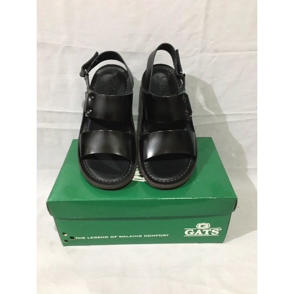 Sepatu sandal kulit pria GATS HG 251 HITAM