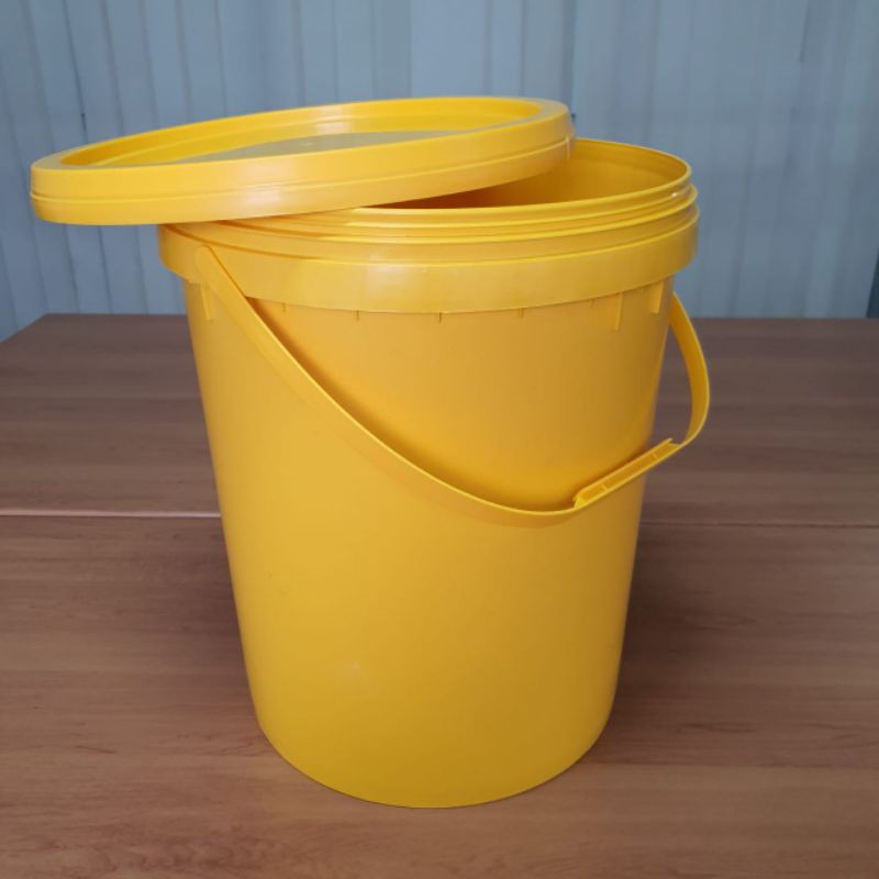 (BARU) Ember Plastik 20 Liter / Pail 20 Liter (25KG) untuk Cat / Makanan / Packaging (warna :Kuning)