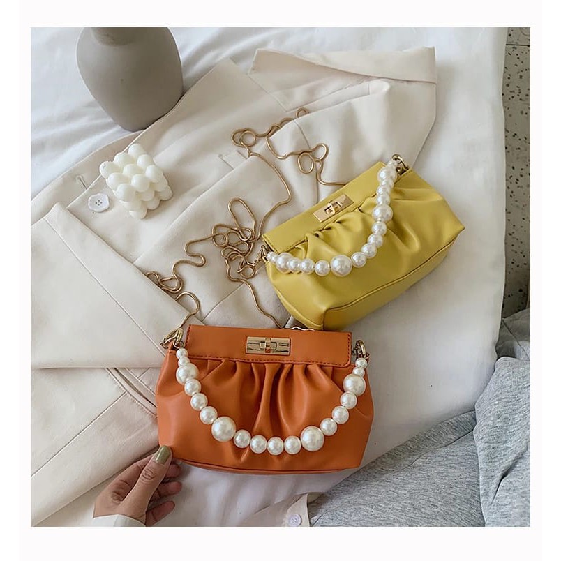 TAS WANITA KULIT/TAS SELEMPANG WANITA 2021/TAS JINJING TERBARU/TAS SELEMPANG MUTIARA